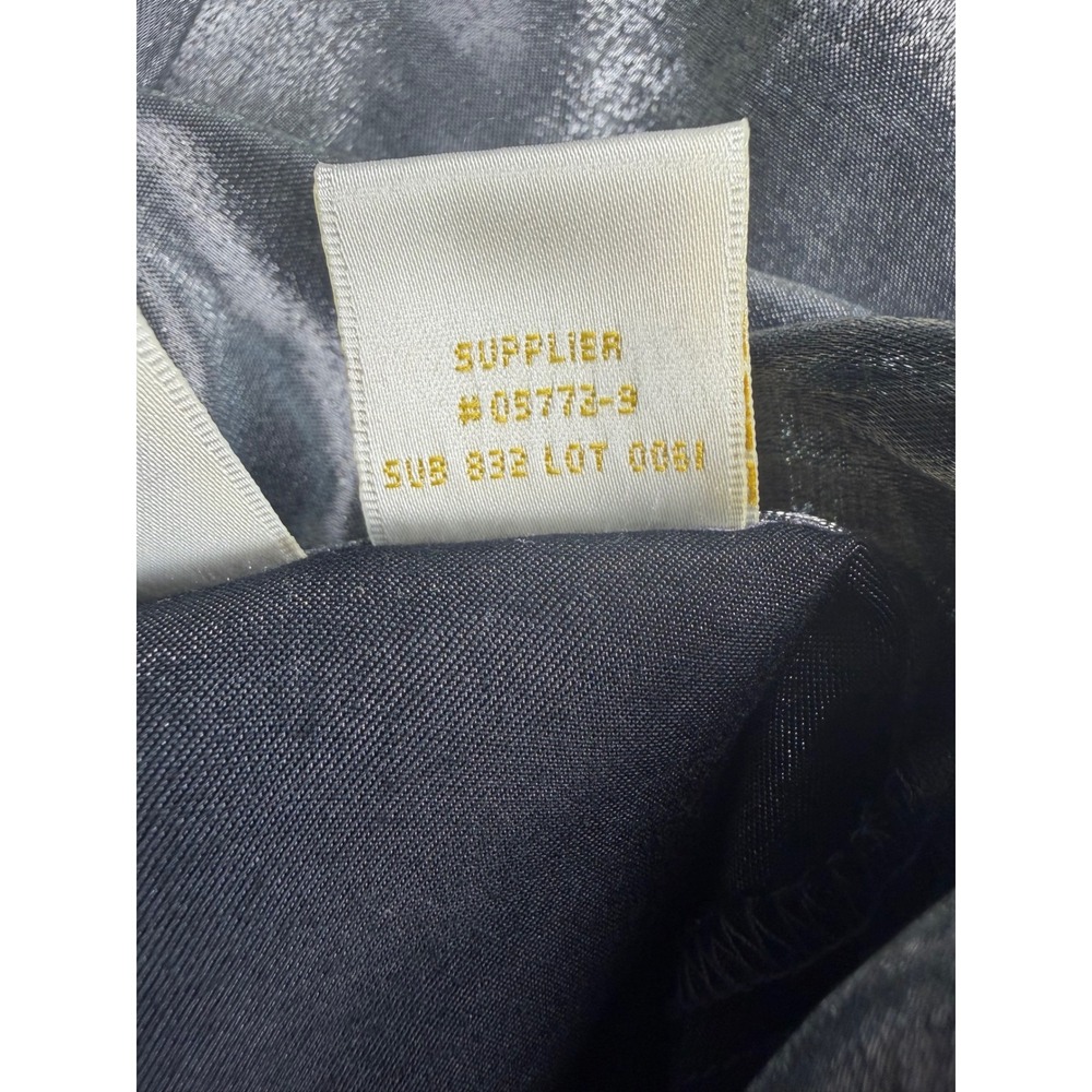 Christie & Jill Y2K Metallic Silver Button Down Blouse Long Sleeve Top 10 - Picture 9 of 11